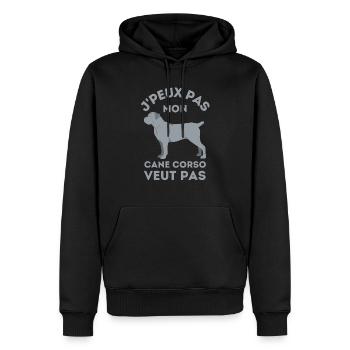 mon chien cane corso ne veut pas 2 - Sweat à capuche Premium bio Homme - noir - Devant - Nico (187cm)