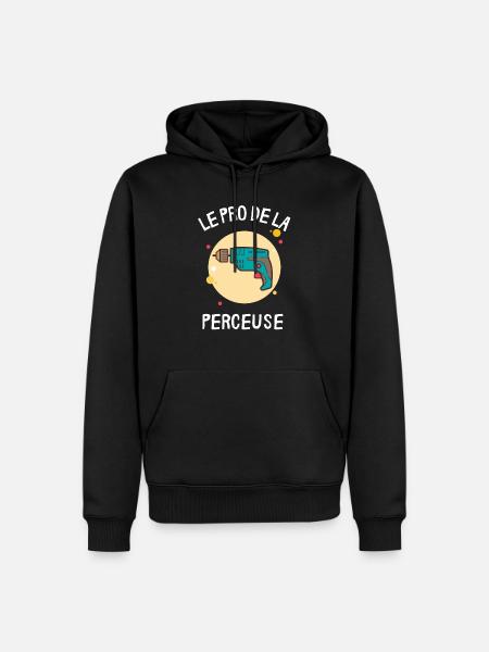 Pro de la perceuse - Sweat à capuche Premium bio Homme - noir