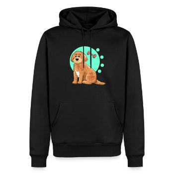 Cockapoo Dog - Men’s Premium Organic Hoodie - black - Front - Nico (187cm)