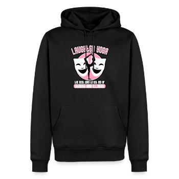 Laughter Yoga The Best Way To Get Rid Of Stress - Men’s Premium Organic Hoodie - black - Front - Nico (187cm)