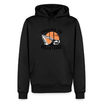 Pelleteuse chantier - Sweat à capuche Premium bio Homme - noir - Devant - Nico (187cm)