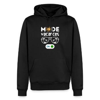 Mode vacances activé - Sweat à capuche Premium bio Homme - noir - Devant - Nico (187cm)