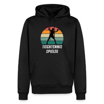 Tischtennisspieler - Männer Premium Bio Hoodie - Schwarz - Vorne - Nico (187cm)