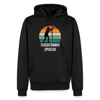 Tischtennisspieler - Männer Premium Bio Hoodie - Schwarz - Vorne - Nico (187cm)