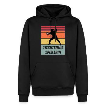 Tischtennisspielerin - Männer Premium Bio Hoodie - Schwarz - Vorne - Nico (187cm)