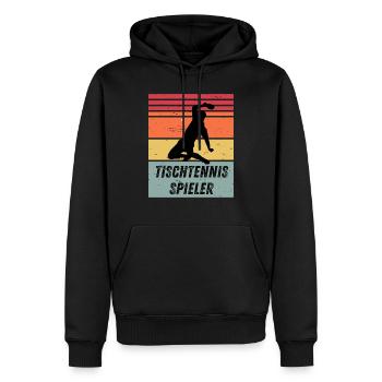 Tischtennisspieler - Männer Premium Bio Hoodie - Schwarz - Vorne - Nico (187cm)