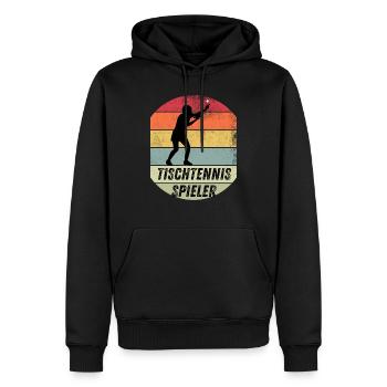 Tischtennisspieler - Männer Premium Bio Hoodie - Schwarz - Vorne - Nico (187cm)