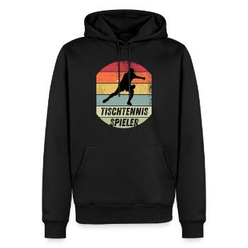 Tischtennisspieler - Männer Premium Bio Hoodie - Schwarz - Vorne - Nico (187cm)