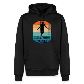 Tischtennisspieler - Männer Premium Bio Hoodie - Schwarz - Vorne - Nico (187cm)