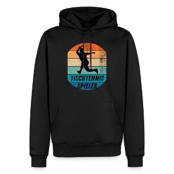 Tischtennisspieler - Männer Premium Bio Hoodie - Schwarz - Vorne - Nico (187cm)
