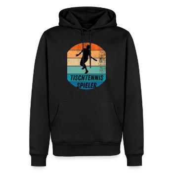 Tischtennisspieler - Männer Premium Bio Hoodie - Schwarz - Vorne - Nico (187cm)