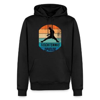 Tischtennisspieler - Männer Premium Bio Hoodie - Schwarz - Vorne - Nico (187cm)