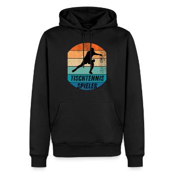 Tischtennisspieler - Männer Premium Bio Hoodie - Schwarz - Vorne - Nico (187cm)