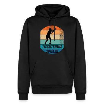 Tischtennisspieler - Männer Premium Bio Hoodie - Schwarz - Vorne - Nico (187cm)
