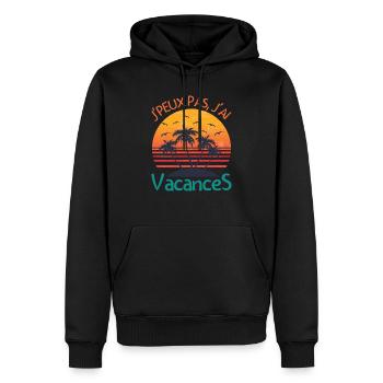 Vacances d'été - Sweat à capuche Premium bio Homme - noir - Devant - Nico (187cm)