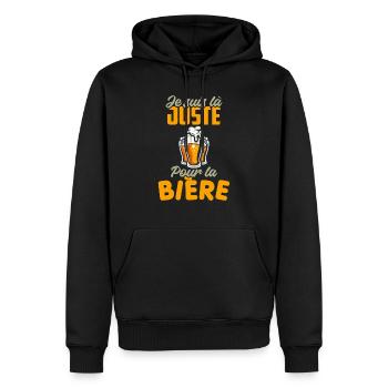 Je suis là juste pour la bière picoler 2 - Sweat à capuche Premium bio Homme - noir - Devant - Nico (187cm)