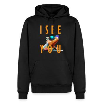 lizard I see you - Männer Premium Bio Hoodie - Schwarz - Vorne - Nico (187cm)