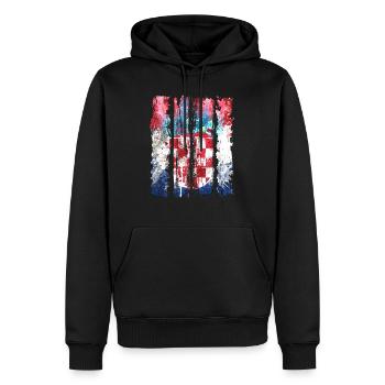Kroatische Nationalflagge Emblem Kroatien Hrvatska hrv - Männer Premium Bio Hoodie - Schwarz - Vorne - Nico (187cm)