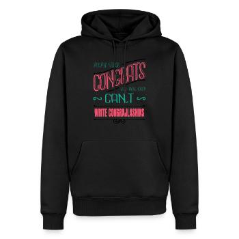 Écriture littéraire blagues d’anniversaire blogs cool - Sweat à capuche Premium bio Homme - noir - Devant - Nico (187cm)