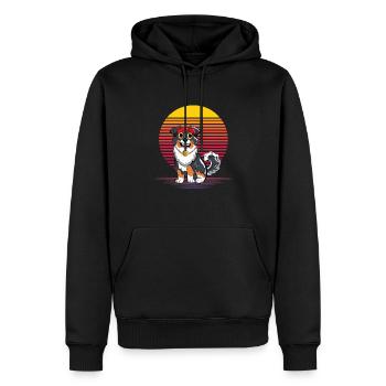 Australian Shepherd Vapor - Men’s Premium Organic Hoodie - black - Front - Nico (187cm)