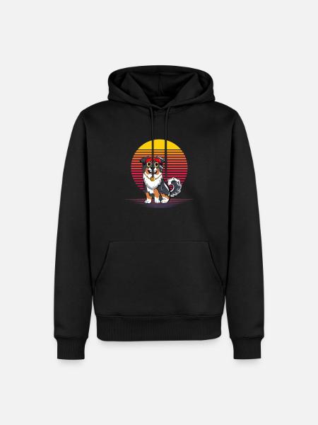 Australian Shepherd Vapor - Men’s Premium Organic Hoodie - black