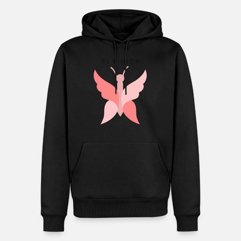 papillon - Sweat à capuche Premium bio Homme - noir