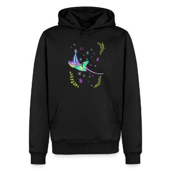 Colorful Stingray - Men’s Premium Organic Hoodie - black - Front - Nico (187cm)