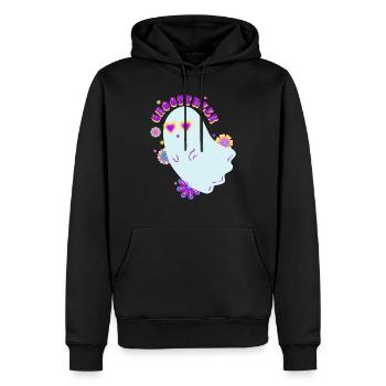 groovy gosh - Men’s Premium Organic Hoodie - black - Front - Nico (187cm)