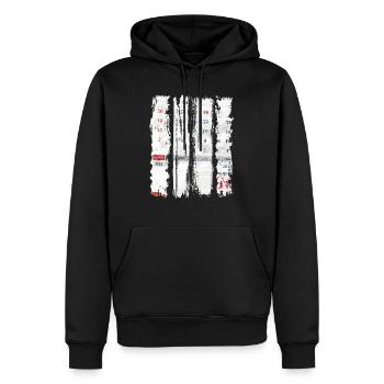 Coupures de journaux Album Magazines Code de l’alphabet - Sweat à capuche Premium bio Homme - noir - Devant - Nico (187cm)