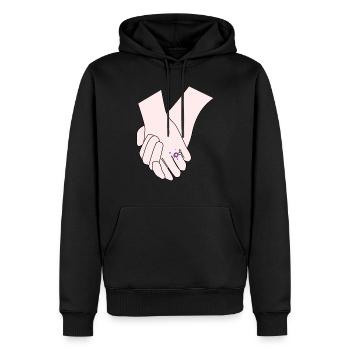 Se tenir la main Journée du mercredi - Sweat à capuche Premium bio Homme - noir - Devant - Nico (187cm)
