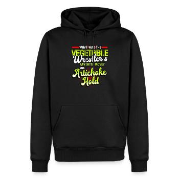 What Was The Vegetable Wrestlers Favorite Move - Men’s Premium Organic Hoodie - black - Front - Nico (187cm)