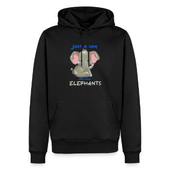 Just A Boy Who Loves Elephants - Men’s Premium Organic Hoodie - black - Front - Nico (187cm)