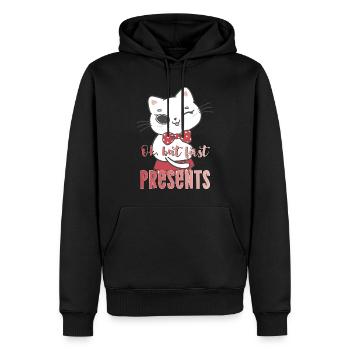 Cute cat first presents xmas cat christmas - Men’s Premium Organic Hoodie - black - Front - Nico (187cm)