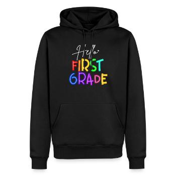 Teacher Hello First Grade - Men’s Premium Organic Hoodie - black - Front - Nico (187cm)