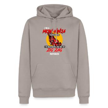 Lawn Care I'm A Mow Ninja In Training - Men’s Premium Organic Hoodie - taupe - Front - Nico (187cm)