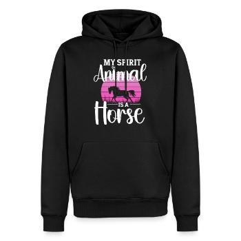 My spirit animal is a horse funny gift horse lover - Sweat à capuche Premium bio Homme - noir - Devant - Nico (187cm)