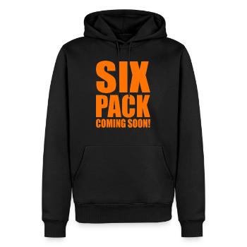 Fitness Spruch Sixpack coming soon Witz Sport - Männer Premium Bio Hoodie - Schwarz - Vorne - Nico (187cm)