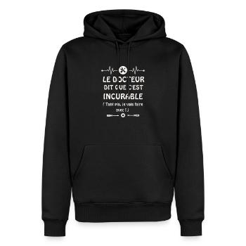 Amour fou du bricolage - Sweat à capuche Premium bio Homme - noir - Devant - Nico (187cm)