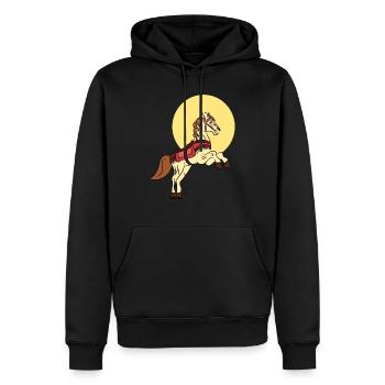 Horse (with colors) - Men’s Premium Organic Hoodie - black - Front - Nico (187cm)