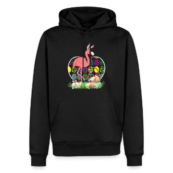 Flamingo Easter Eggs Funny Easter Day Eggs Hunters - Men’s Premium Organic Hoodie - black - Front - Nico (187cm)