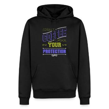 fun coffee sayings funny sayings jokes tired - Männer Premium Bio Hoodie - Schwarz - Vorne - Nico (187cm)