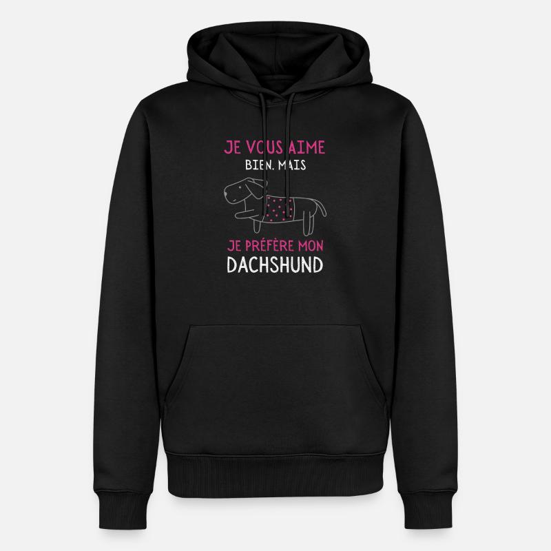 Je préfère mon dachshund - Sweat à capuche Premium bio Homme - noir