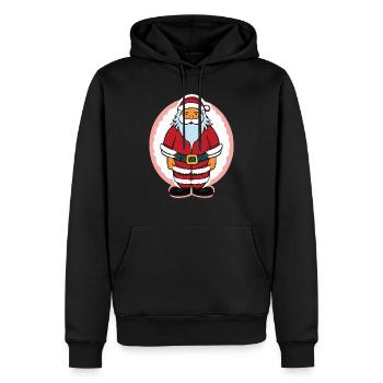 Weihnachtsmann / Frohe Weihnachten - Männer Premium Bio Hoodie - Schwarz - Vorne - Nico (187cm)