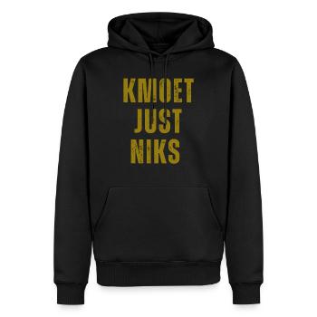 Kmoet just niks, Antwerpener Dialekt Hemden - Männer Premium Bio Hoodie - Schwarz - Vorne - Nico (187cm)