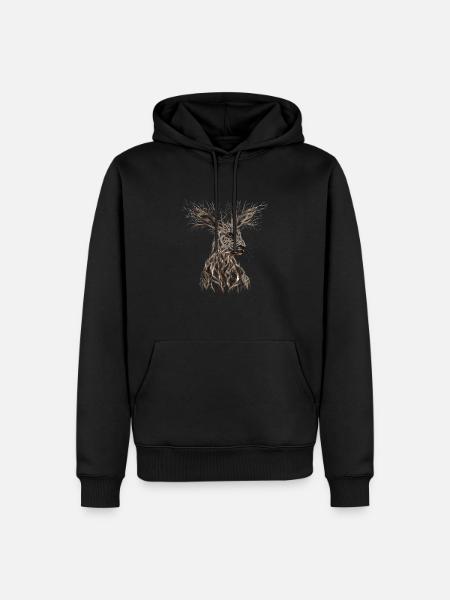 Nature's Unity Hare Collection - Men’s Premium Organic Hoodie - black