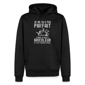 Bricoleur hors norme - Sweat à capuche Premium bio Homme - noir - Devant - Nico (187cm)