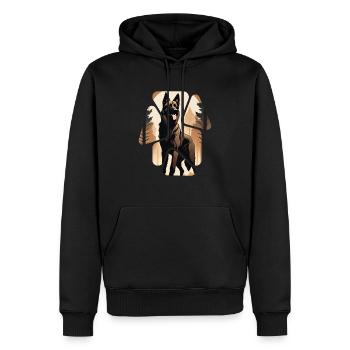 Chien de race doberman - Sweat à capuche Premium bio Homme - noir - Devant - Nico (187cm)