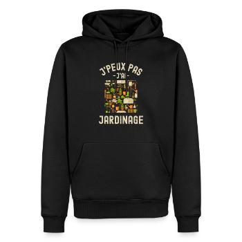 Matériel de jardinage - Sweat à capuche Premium bio Homme - noir - Devant - Nico (187cm)