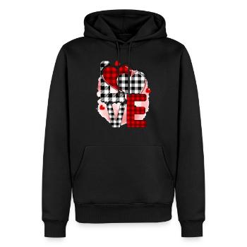 Amour Saint-Valentin - Sweat à capuche Premium bio Homme - noir - Devant - Nico (187cm)
