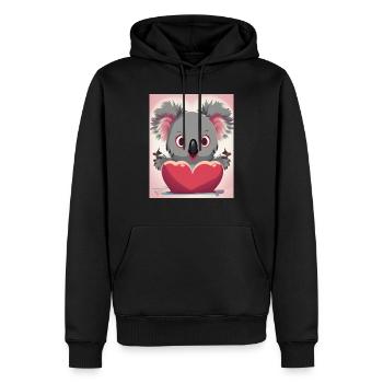 Baby-Koala - Männer Premium Bio Hoodie - Schwarz - Vorne - Nico (187cm)